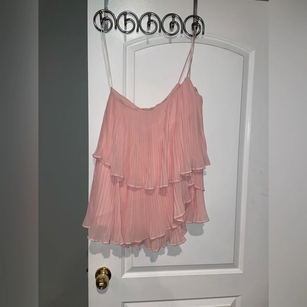 New! NBD Material Girlfriend Bubble Pink Pleated Babydoll Minidress 🎀 Medium - Picture 10 of 10